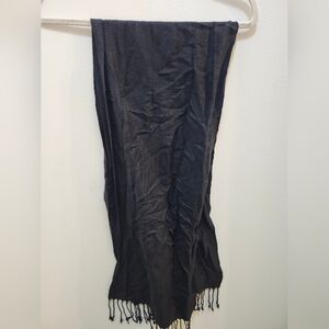 Black Lightweight Fringe Scarf